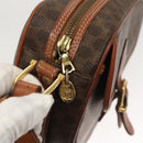 CELINE Macadam Canvas Shoulder Bag PVC Brown Gold Auth sw759-9