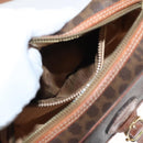 CELINE Macadam Canvas Shoulder Bag PVC Brown Gold Auth sw759-24