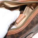 CELINE Macadam Canvas Shoulder Bag PVC Brown Gold Auth sw759-12