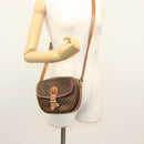 CELINE Macadam Canvas Shoulder Bag PVC Brown Gold Auth sw759-25