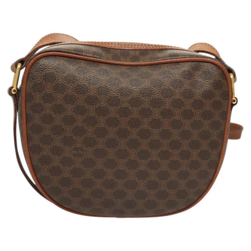 CELINE Macadam Canvas Shoulder Bag PVC Brown Gold Auth sw759 - 0