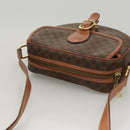 CELINE Macadam Canvas Shoulder Bag PVC Brown Gold Auth sw759-6