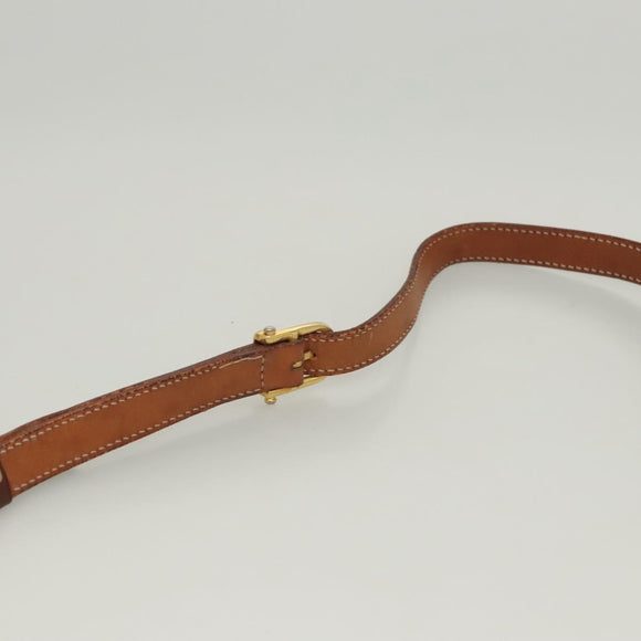 CELINE Macadam Canvas Shoulder Bag PVC Brown Gold Auth sw759