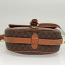 CELINE Macadam Canvas Shoulder Bag PVC Brown Gold Auth sw759-5