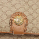 CELINE Macadam Canvas Shoulder Bag PVC Beige Gold Auth sw761-17