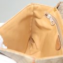 CELINE Macadam Canvas Shoulder Bag PVC Beige Gold Auth sw761-21