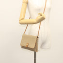 CELINE Macadam Canvas Shoulder Bag PVC Beige Gold Auth sw761-24