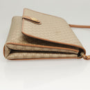 CELINE Macadam Canvas Shoulder Bag PVC Beige Gold Auth sw761-4