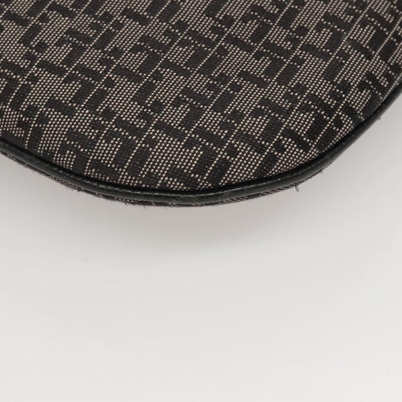 LOEWE Shoulder Bag Canvas Navy Silver Auth sw762