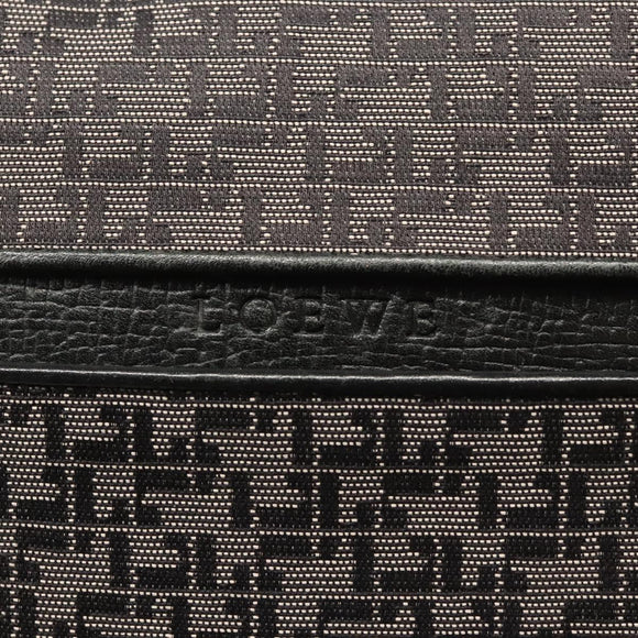 LOEWE Shoulder Bag Canvas Navy Silver Auth sw762