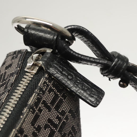 LOEWE Shoulder Bag Canvas Navy Silver Auth sw762