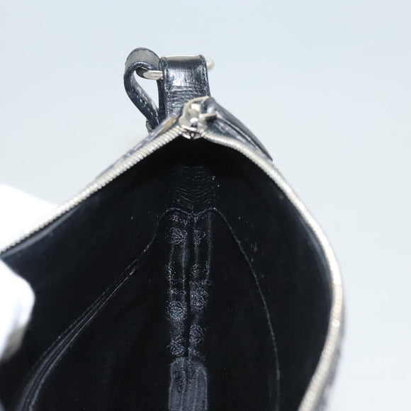 LOEWE Shoulder Bag Canvas Navy Silver Auth sw762