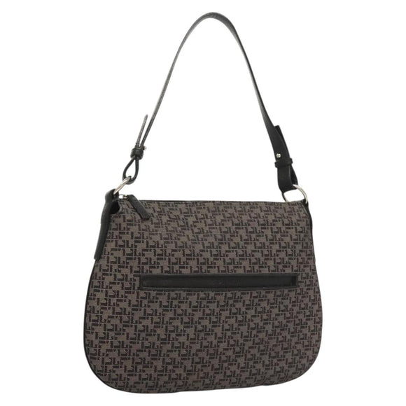 LOEWE Shoulder Bag Canvas Navy Silver Auth sw762