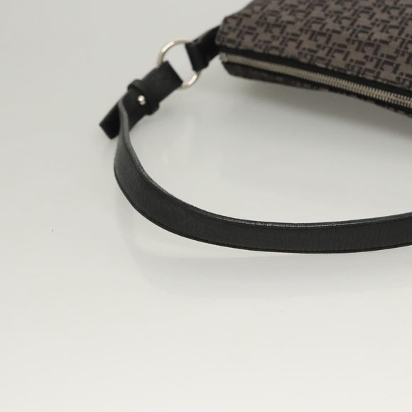 LOEWE Shoulder Bag Canvas Navy Silver Auth sw762