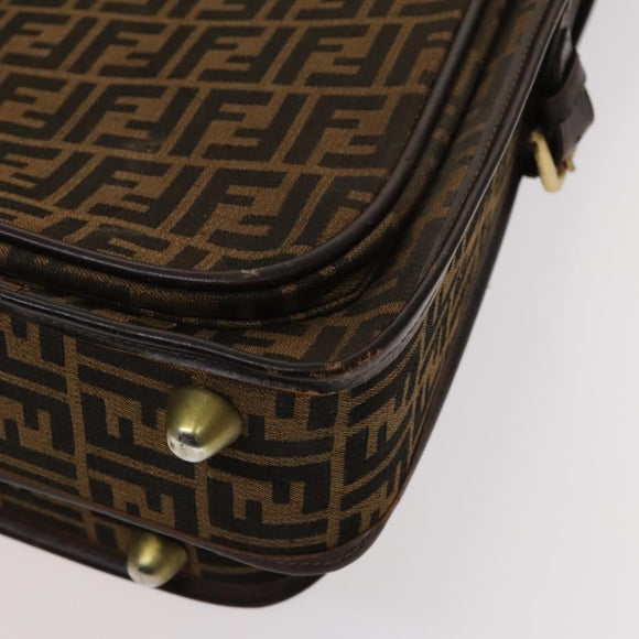 FENDI Zucca Canvas Garment Cover Brown Black gold Auth sw767