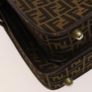 FENDI Zucca Canvas Garment Cover Brown Black gold Auth sw767-8