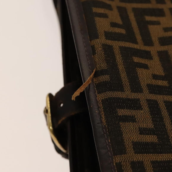 FENDI Zucca Canvas Garment Cover Brown Black gold Auth sw767