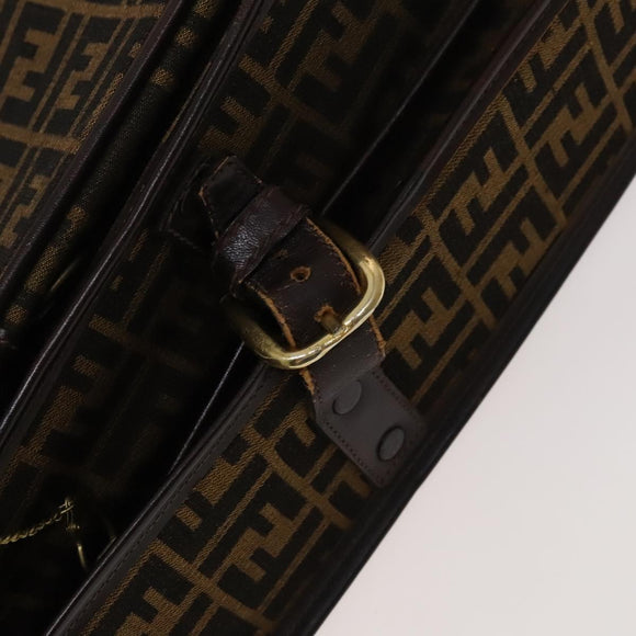 FENDI Zucca Canvas Garment Cover Brown Black gold Auth sw767