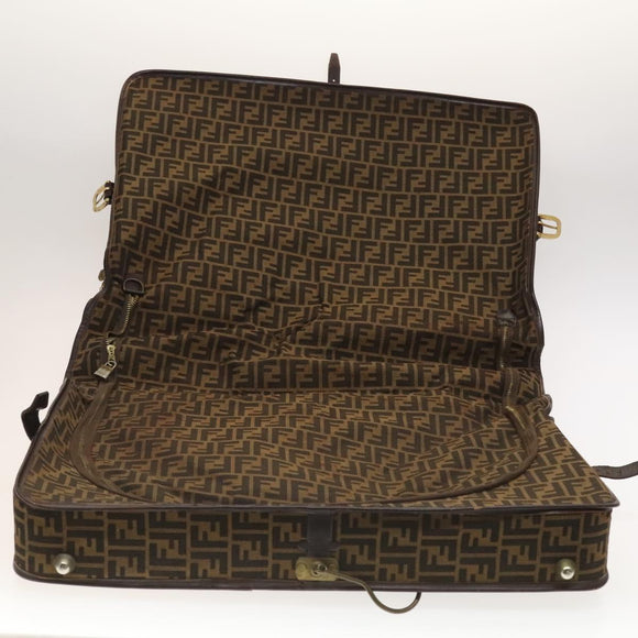 FENDI Zucca Canvas Garment Cover Brown Black gold Auth sw767