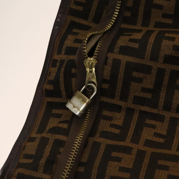 FENDI Zucca Canvas Garment Cover Brown Black gold Auth sw767