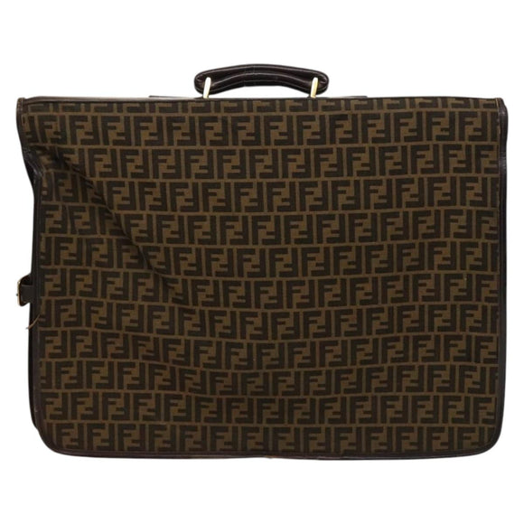 FENDI Zucca Canvas Garment Cover Brown Black gold Auth sw767