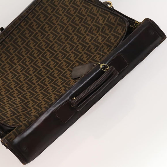FENDI Zucca Canvas Garment Cover Brown Black gold Auth sw767