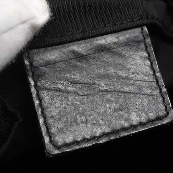 PRADA Pouch Nylon Black Silver Auth SW780