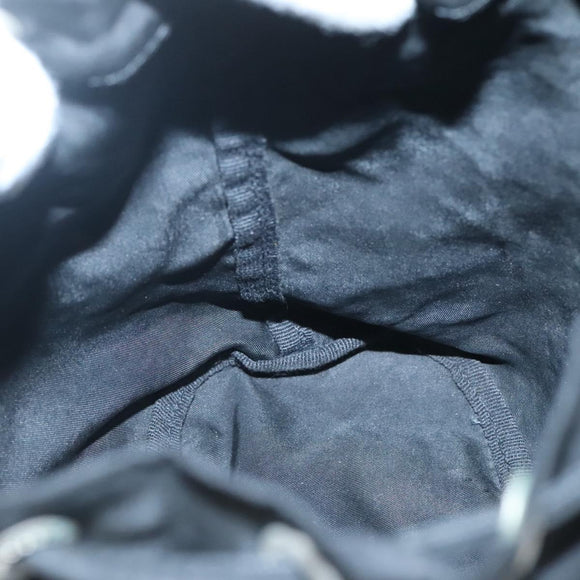 PRADA Pouch Nylon Black Silver Auth SW780