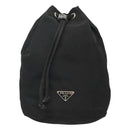 PRADA Pouch Nylon Black Silver Auth SW780-13