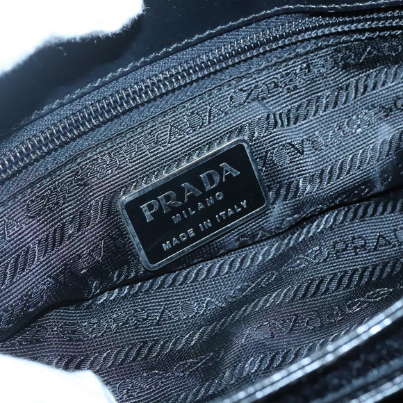 PRADA Sports Tote Bag Canvas Black Silver Auth SW787
