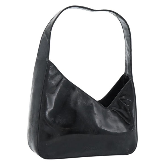 PRADA Shoulder Bag Patent leather Black Auth SW790