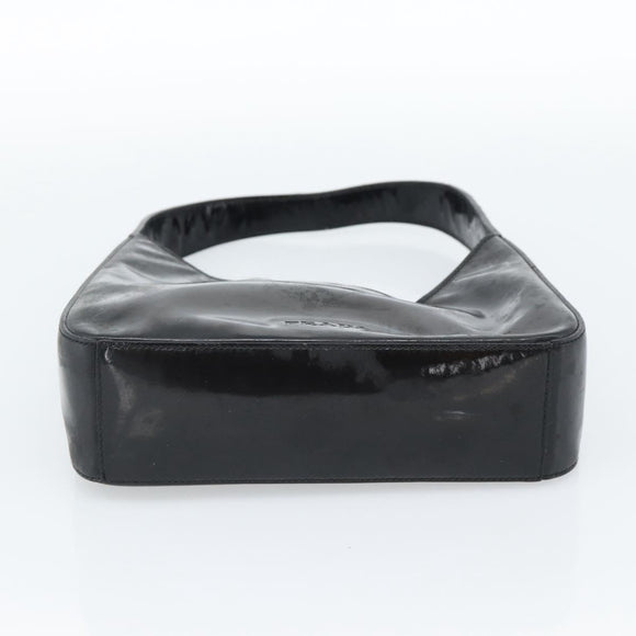 PRADA Shoulder Bag Patent leather Black Auth SW790