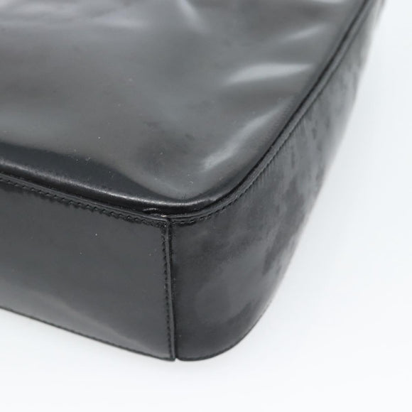 PRADA Shoulder Bag Patent leather Black Auth SW790