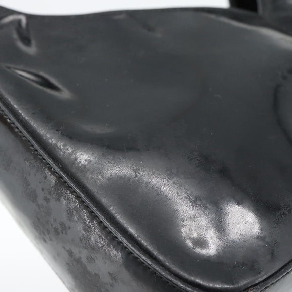 PRADA Shoulder Bag Patent leather Black Auth SW790