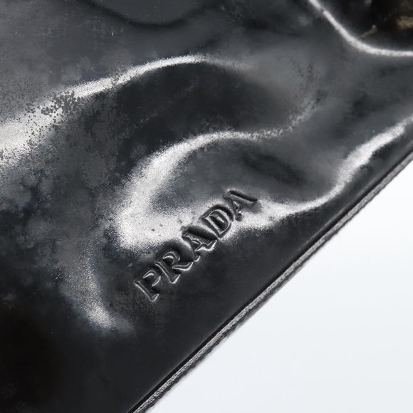 PRADA Shoulder Bag Patent leather Black Auth SW790