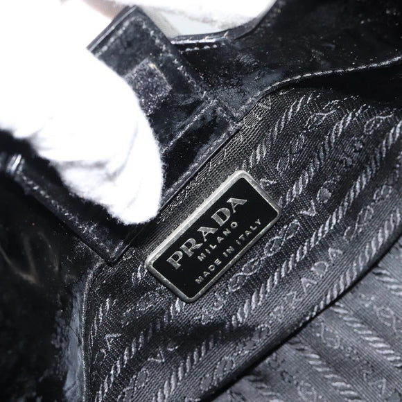 PRADA Shoulder Bag Patent leather Black Auth SW790
