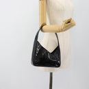 PRADA Shoulder Bag Patent leather Black Auth SW790-24
