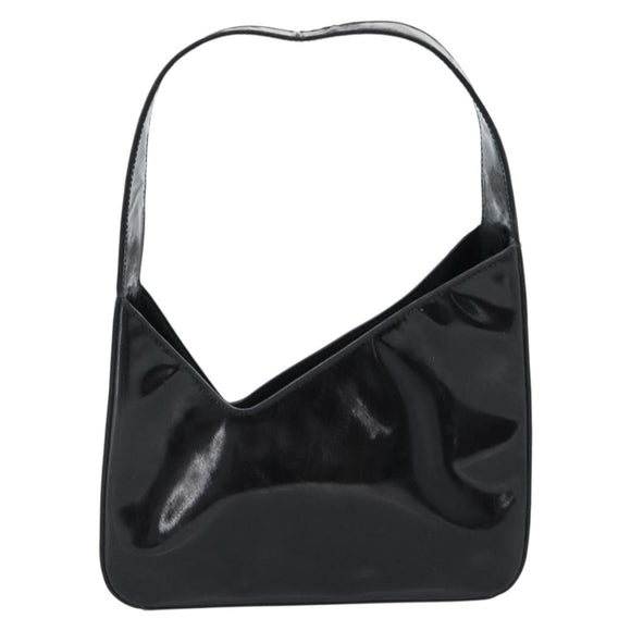 PRADA Shoulder Bag Patent leather Black Auth SW790