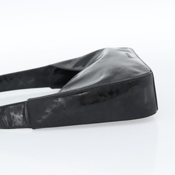 PRADA Shoulder Bag Patent leather Black Auth SW790