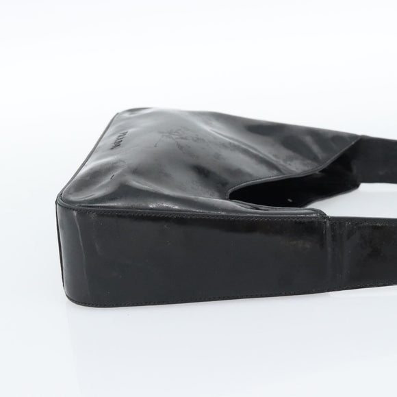 PRADA Shoulder Bag Patent leather Black Auth SW790