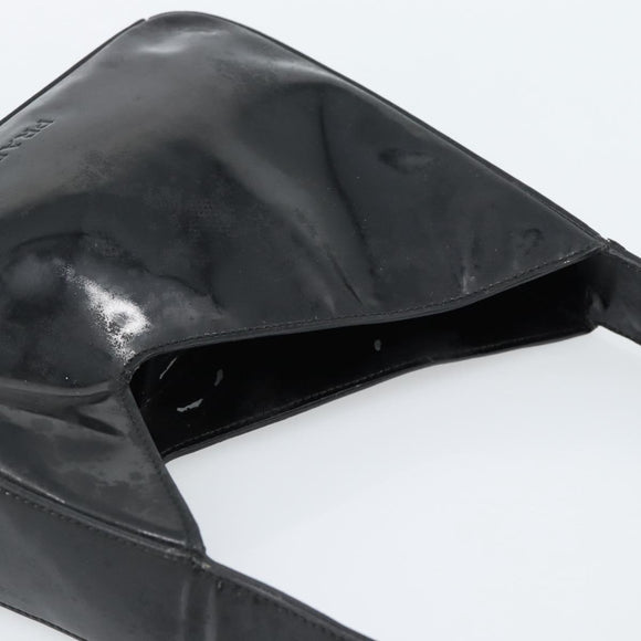 PRADA Shoulder Bag Patent leather Black Auth SW790