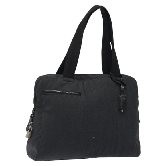 PRADA Sports Shoulder Bag Canvas Gray Silver Auth SW795