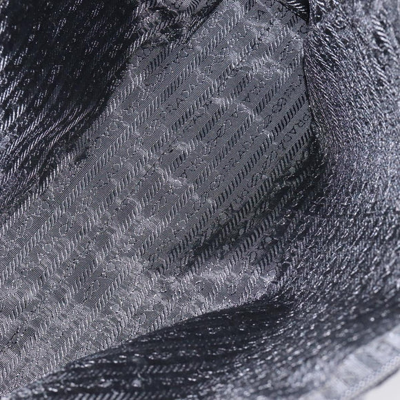 PRADA Sports Shoulder Bag Canvas Gray Silver Auth SW795