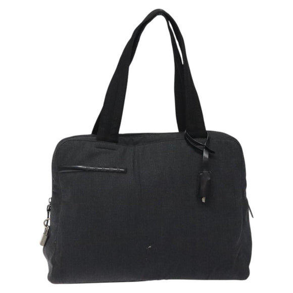 PRADA Sports Shoulder Bag Canvas Gray Silver Auth SW795