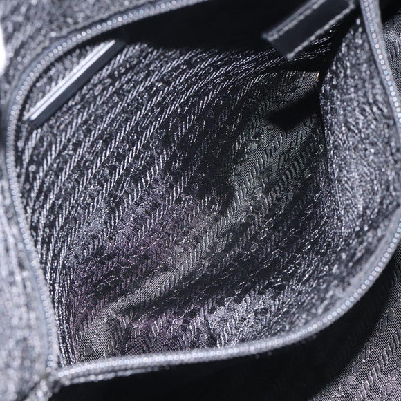 PRADA Sports Shoulder Bag Canvas Gray Silver Auth SW795