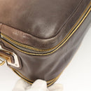 PRADA Hand Bag Leather Beige Gold Silver Auth SW797-9