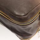 PRADA Hand Bag Leather Beige Gold Silver Auth SW797-14