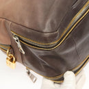 PRADA Hand Bag Leather Beige Gold Silver Auth SW797-15