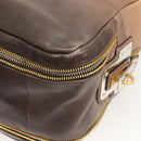 PRADA Hand Bag Leather Beige Gold Silver Auth SW797-16