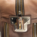 PRADA Hand Bag Leather Beige Gold Silver Auth SW797-18